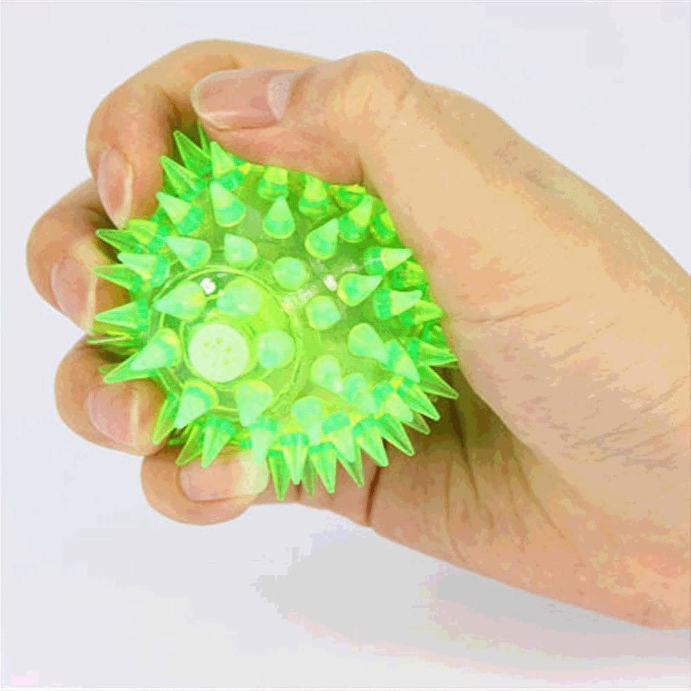  Pack de 6 bolas luminosas elásticas, con Sonido, para Perro, 6,35 cm 