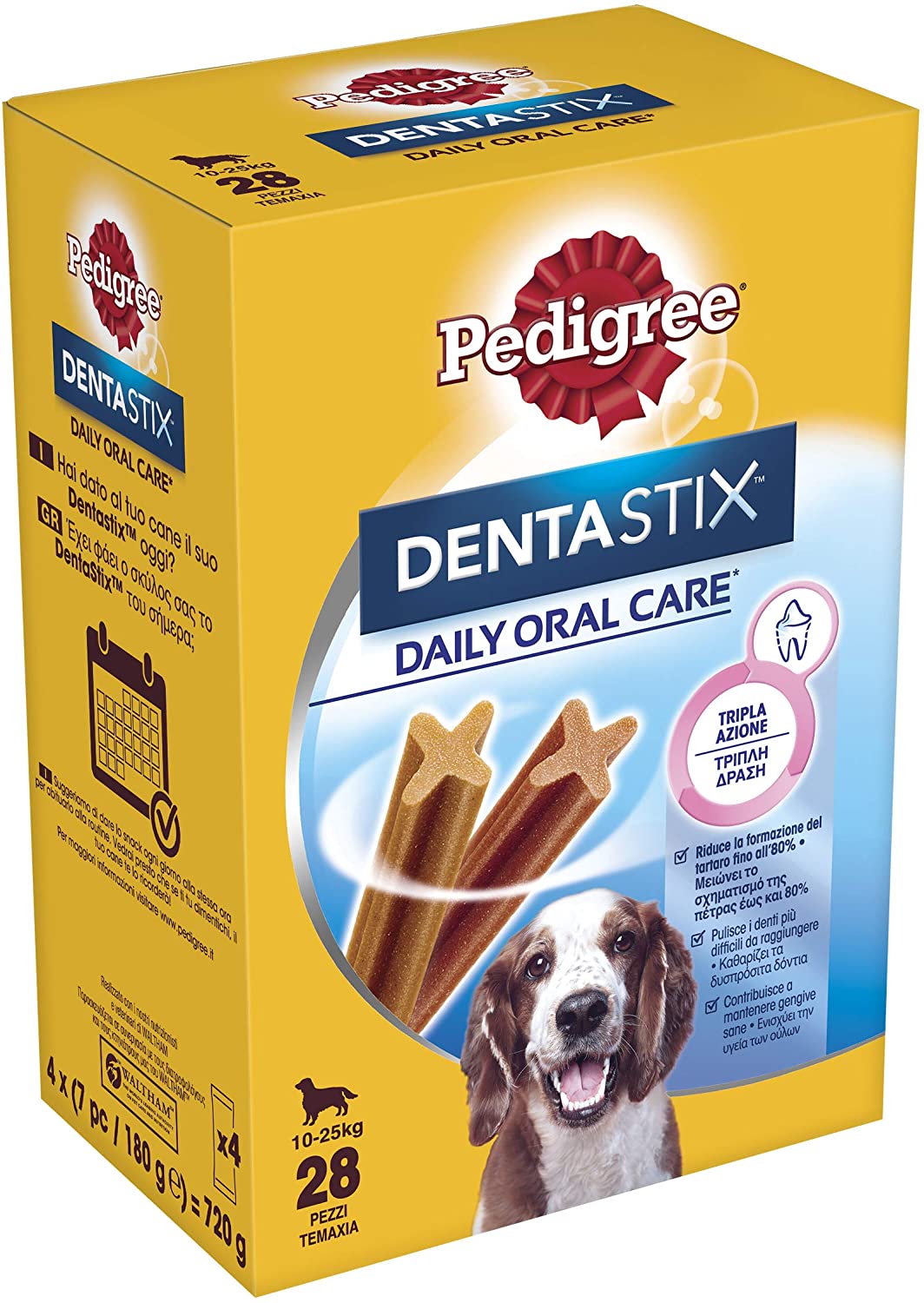  PEDIGREE Pack de 28 Dentastix de Uso Diario para La Limpieza Dental de Perros Medianos 784 g - Pack de 4 