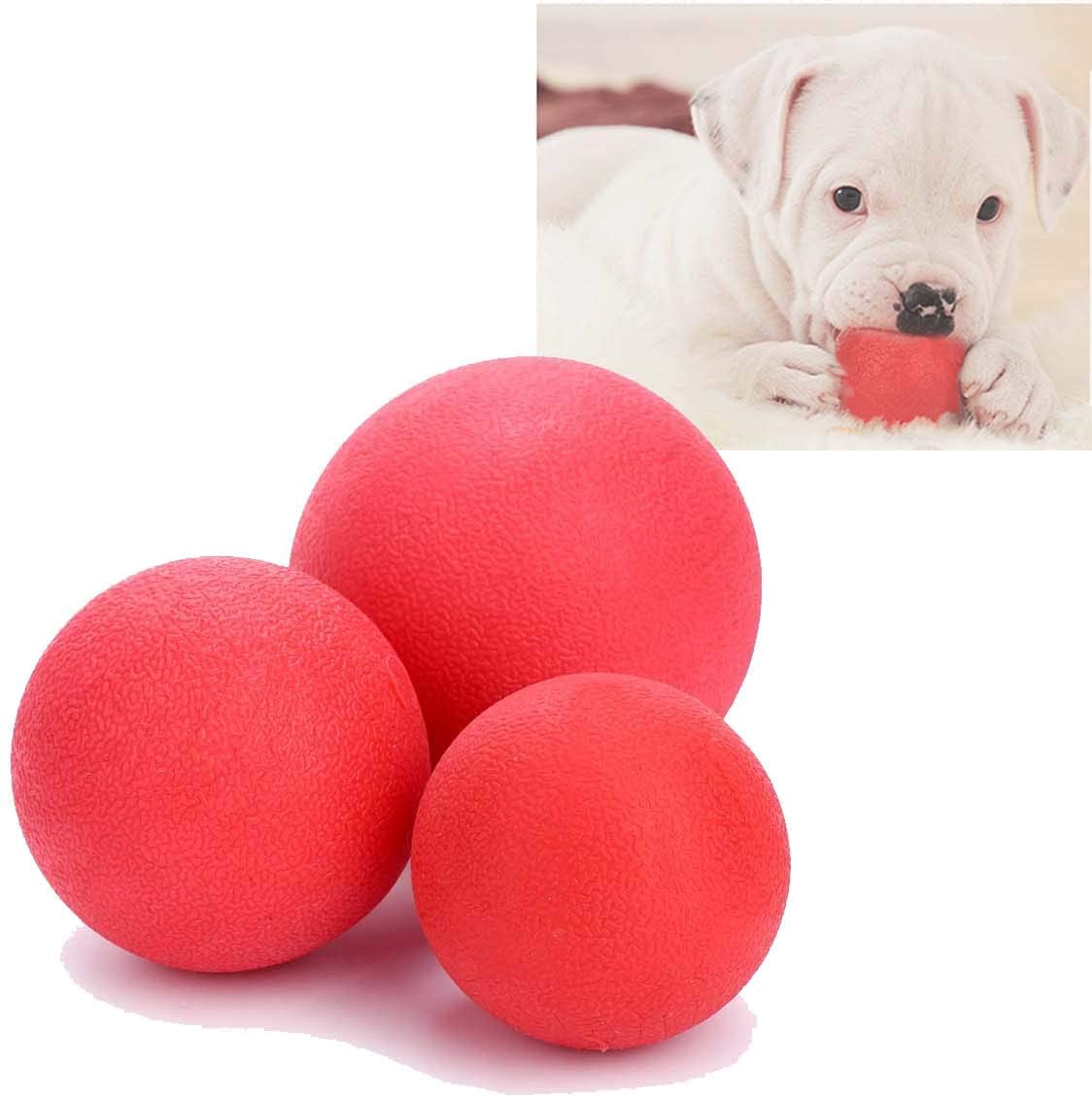  Pelota de juguete pelota de entrenamiento de mascotas caucho sólido bola elástica mordedura de perro resistente sólido juguete interactivo pelota que bota de goma para perros un grupo de tres 