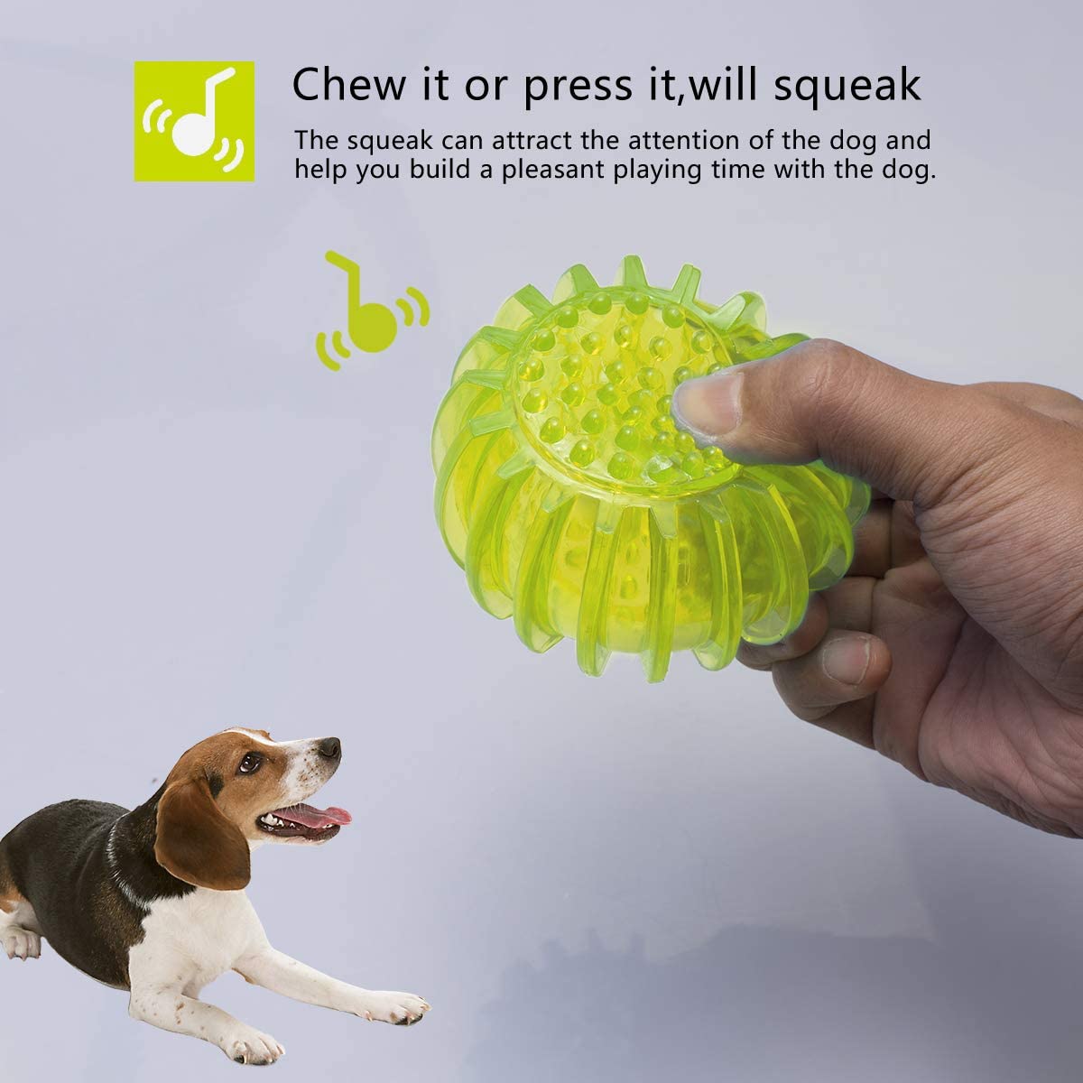  Petper Cw-0049EU - Juguete de pelota para perros, juguete de pelota con sonido para mascotas (amarillo) 