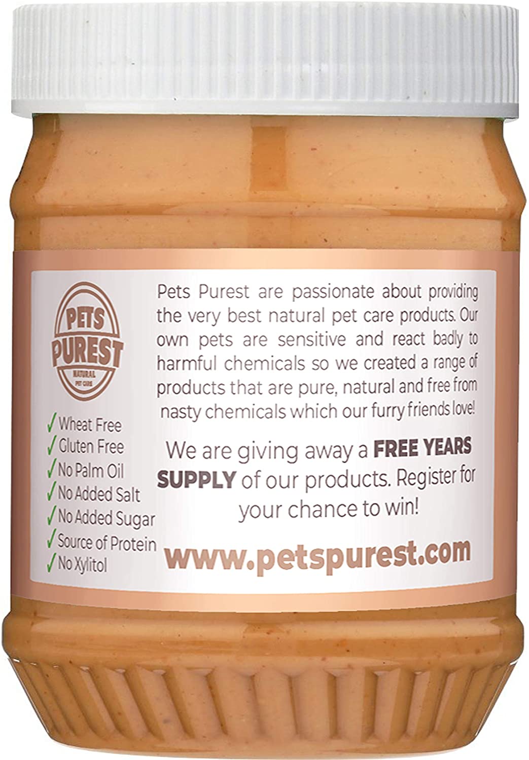  Pets Purest Manteca de maní 100% Natural para Perros (sin azúcar agregada, Sal o xilitol) sin Aceite de Palma, Trigo y Gluten (Fuente Saludable de proteínas) 