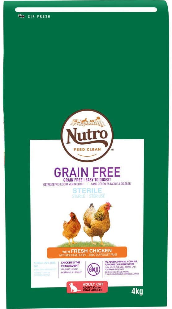  Pienso para Gato Nutro Grain Free Esterilizado Pollo 4 Kg 
