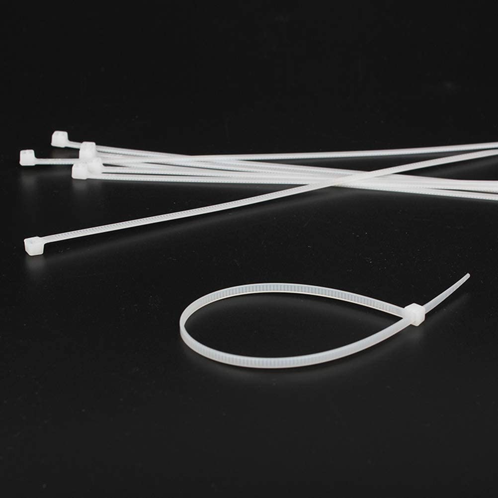  POPETPOP Sujetadores de Cable Flexibles de plástico de Nylon de 10 Piezas Sujeciones con Cierre automático para el Tanque de Peces (Blanco) 