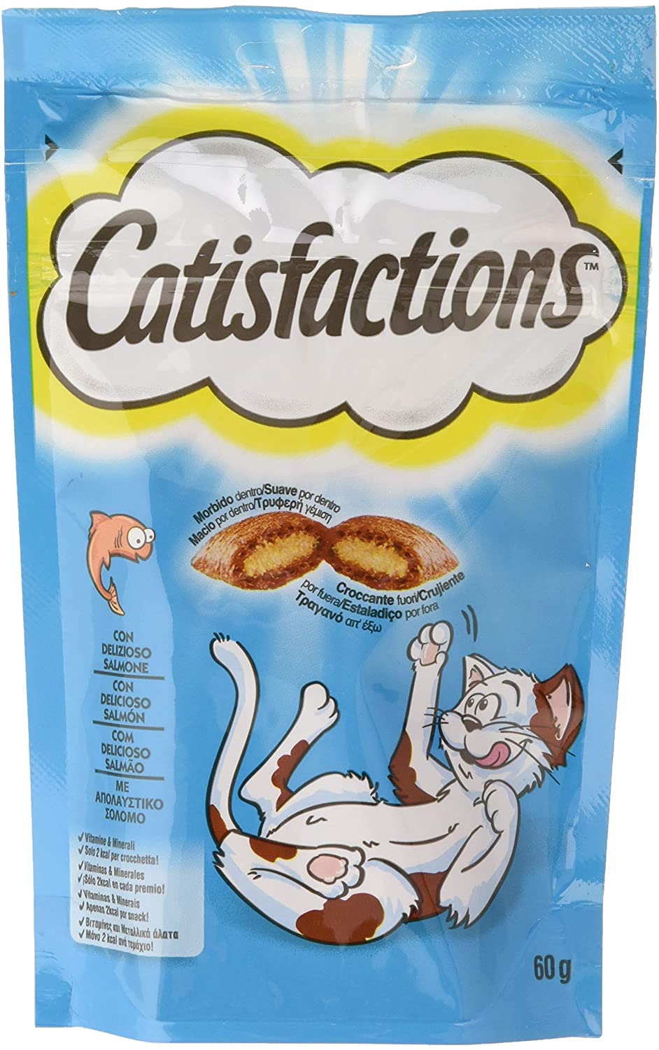  Premios para gatos sabor salmón 60g | [Pack de 6] 