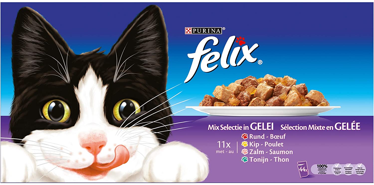  Purina Felix Fantastic comida para gato surtido variado Pack 44 x 100 g 