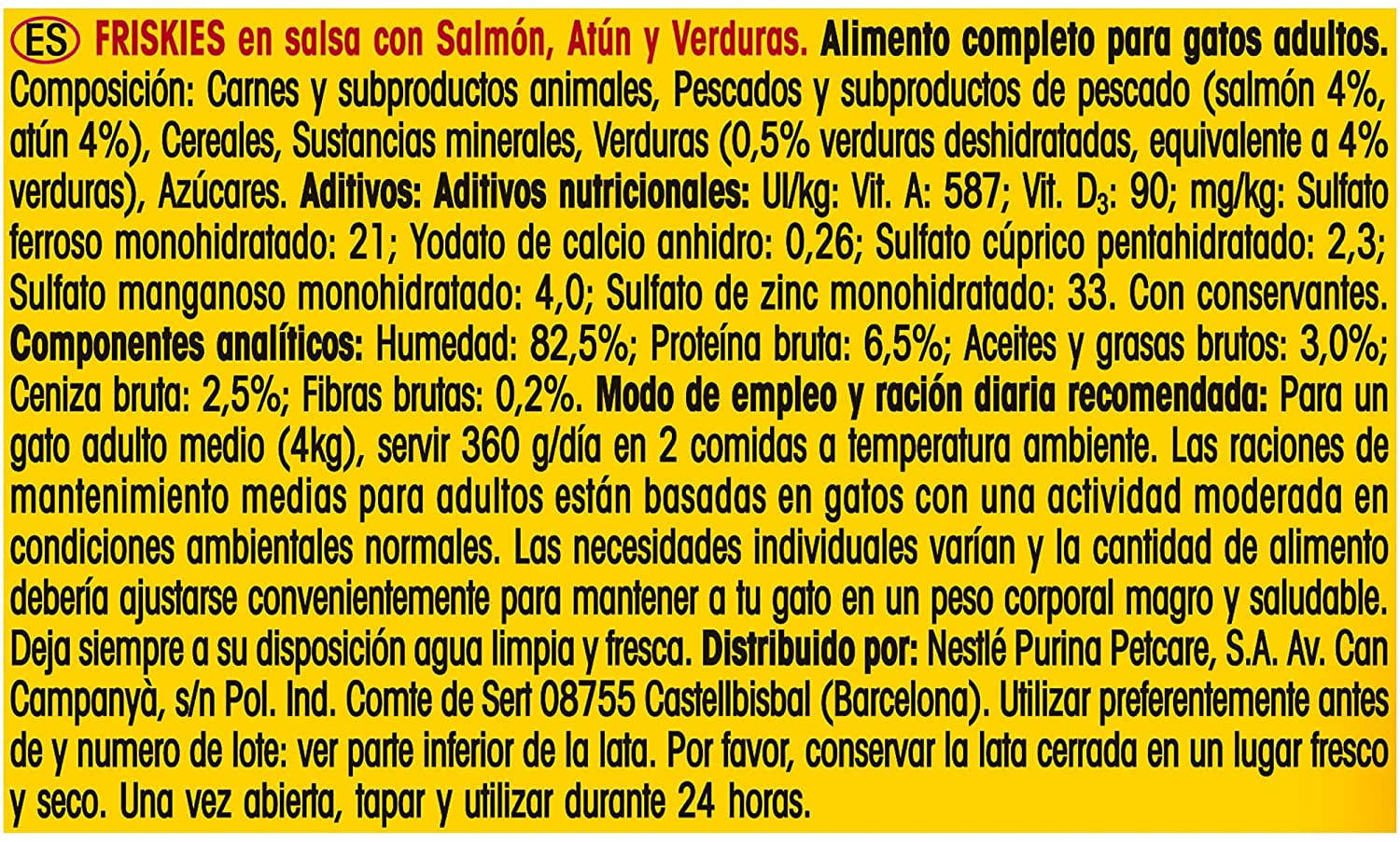  Purina Friskies en Salsa comida para gato Adulto con Salmón y Atún 24 x 400 g 