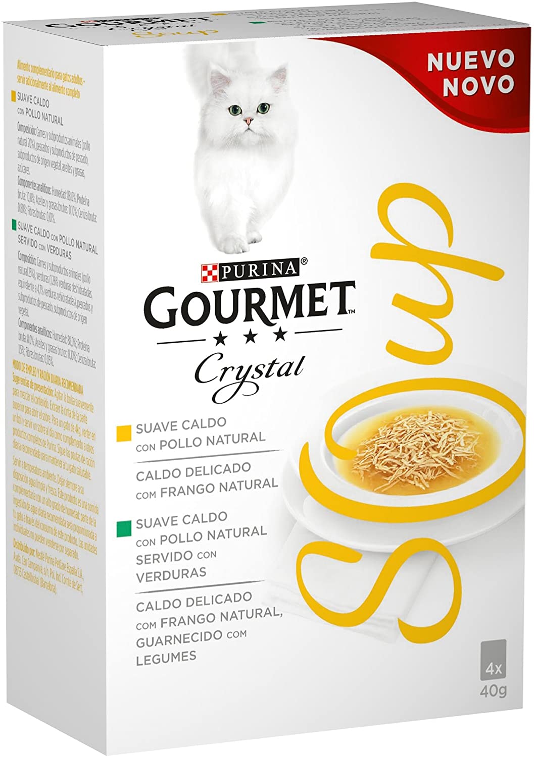  Purina Gourmet Crystal Soup comida para gatos con Pollo Natural y Verduras 10 x [4 x 40 g] 