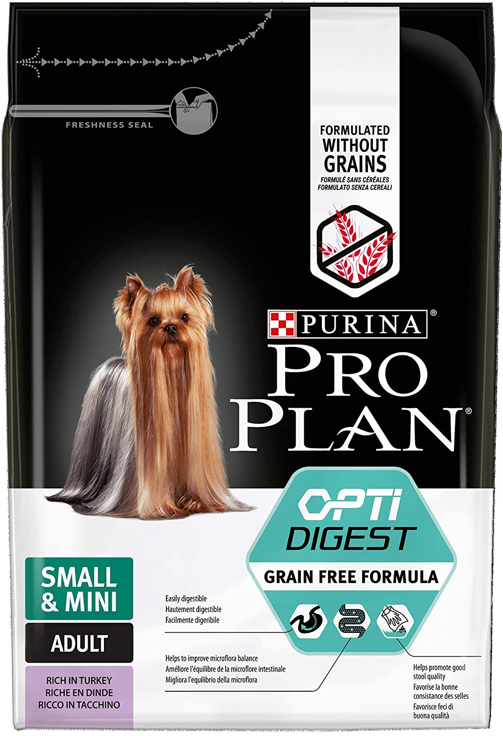 Purina Pro Plan Optidigest Grain Free Comida Seca para Perros Adultos, Pequeños y Mini con Pavo, 2500 g 