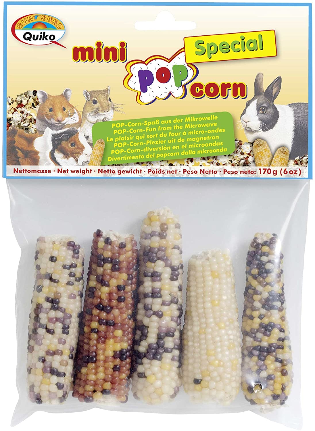  Quiko 44112 Corn mazorca de maíz para roedores, Pack de 4 uds (4 x 170 g) 