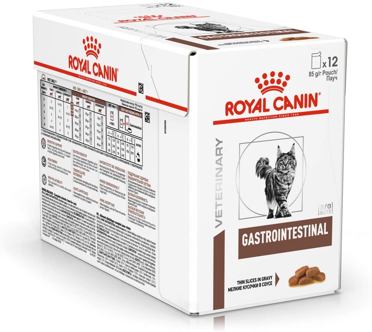  Royal Canin C-58398 Diet Feline Gastro Intestinal, caja con 12 sobres de 100 gr 