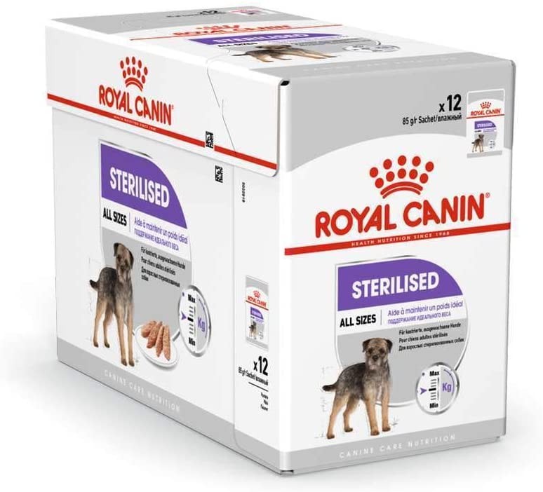  ROYAL CANIN STERILISED Paté para Perros Esterilizados, Caja Completa 12 x Sobres 85 gr 