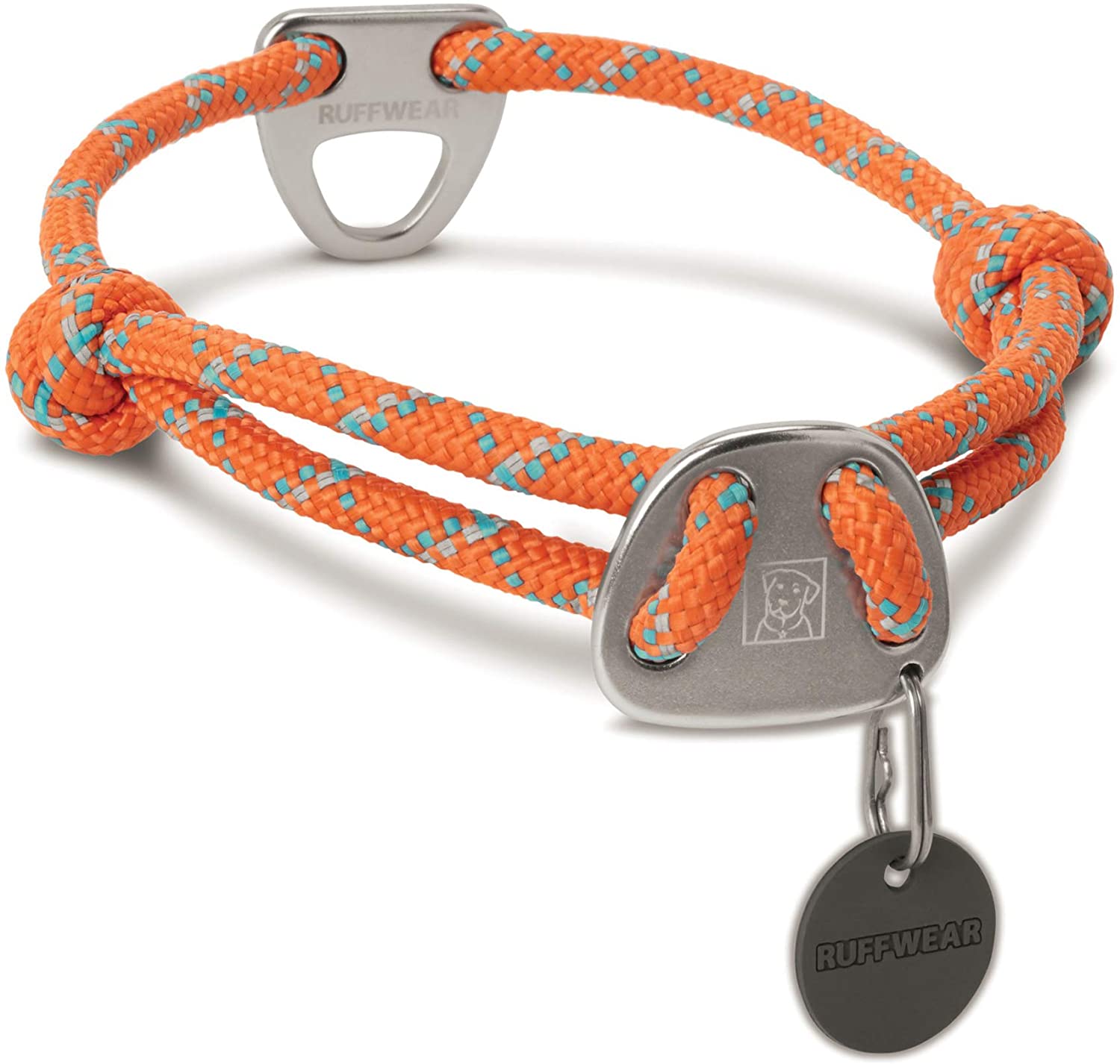  RUFFWEAR Collar de Cuerda para Perros, tamaño Mediano, Naranja Calabaza, Nudo-a-Collar 