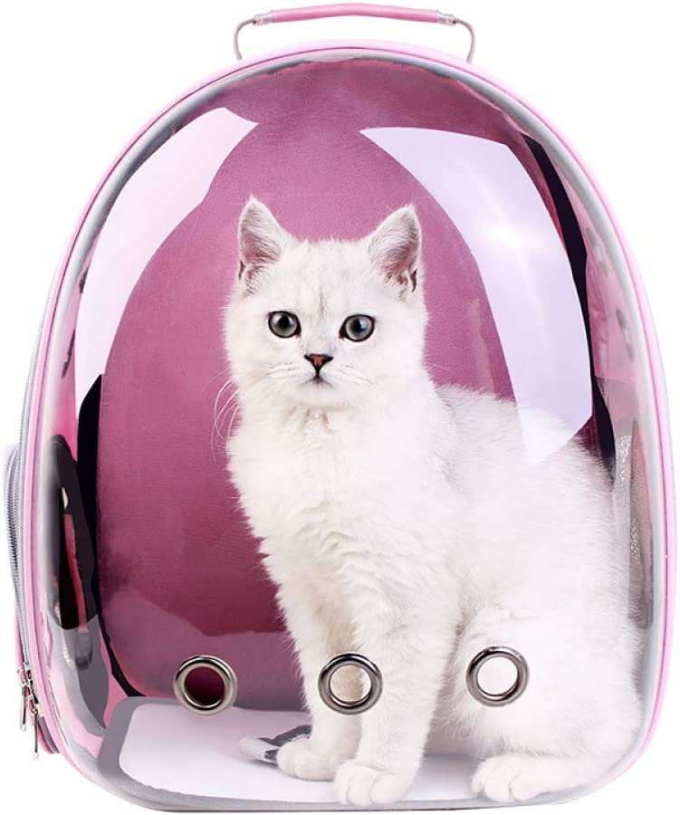  Salir Cápsula espacial portátil Volver Bolsa para gato Hombro Bolsa para gato Bolsa para mascotas Bolsa panorámica Transparente y transpirable Mochila para gato 