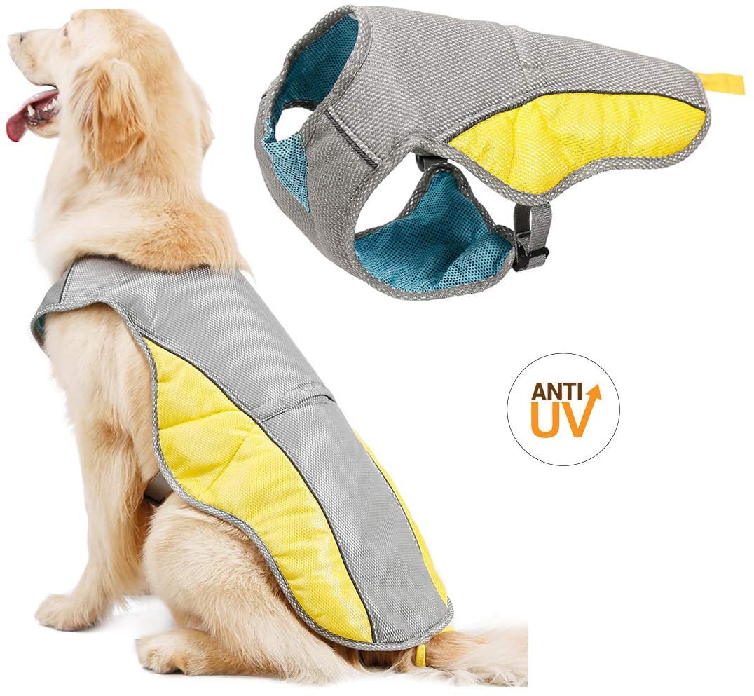  SelfLove Chaleco de refrigeración para Perro Abrigo para Perros Chaqueta de refrigeración para Perros Reflexivo Transpirable Ajustable Verano Anti-UV (XL) 