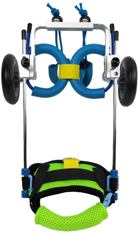  Silla de ruedas para mascotas, Hind Leg Power Silla de ruedas para sillas de ruedas, ajustable para usar en discapacitados, reparación de la pata trasera, peso de 2 a 5 libras, soporte, rehabilitación 