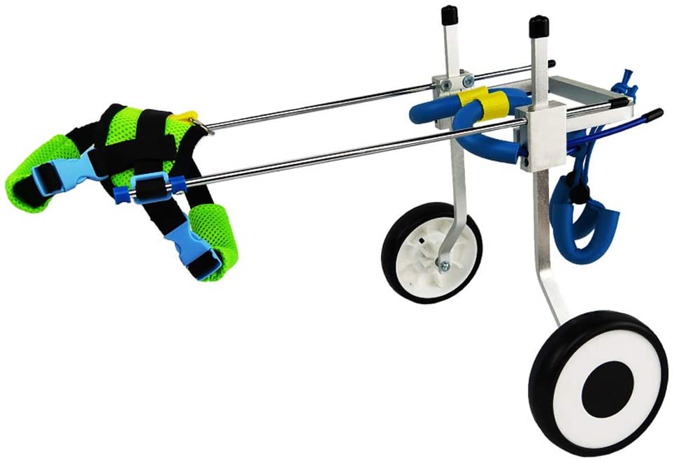  Silla de ruedas para mascotas, Hind Leg Power Silla de ruedas para sillas de ruedas, ajustable para usar en discapacitados, reparación de la pata trasera, peso de 2 a 5 libras, soporte, rehabilitación 