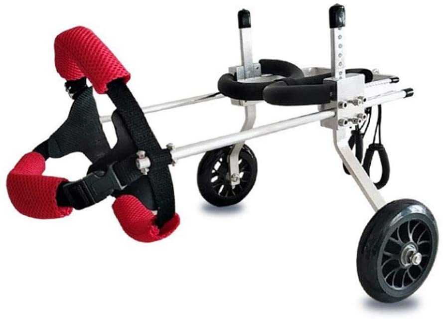  Silla de ruedas para mascotas, silla de ruedas ajustable, para la reparación de piernas traseras de perros y gatos con discapacidad, con un peso de 3 a 5 libras, soporte de la pata trasera para silla 