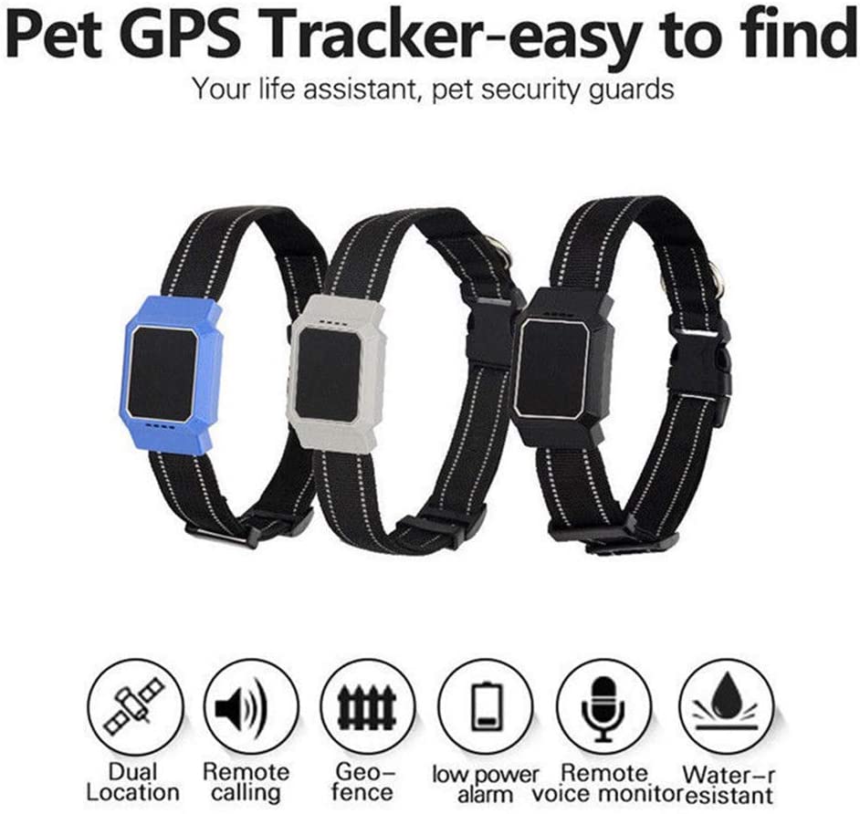  Smart Mini GPS Tracker Collar de Perro, Collar de Seguimiento GPS para Perros y Gatos & Monitor de Actividad de Mascotas 