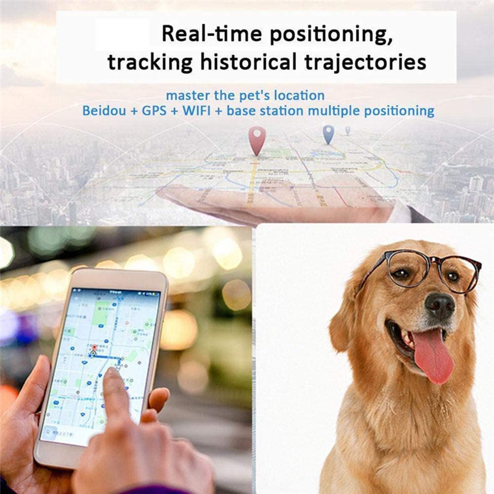  Smart Mini GPS Tracker Collar de Perro, Collar de Seguimiento GPS para Perros y Gatos & Monitor de Actividad de Mascotas 