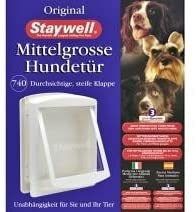  Staywell 740 perro para perros medianos de puerta, color blanco 