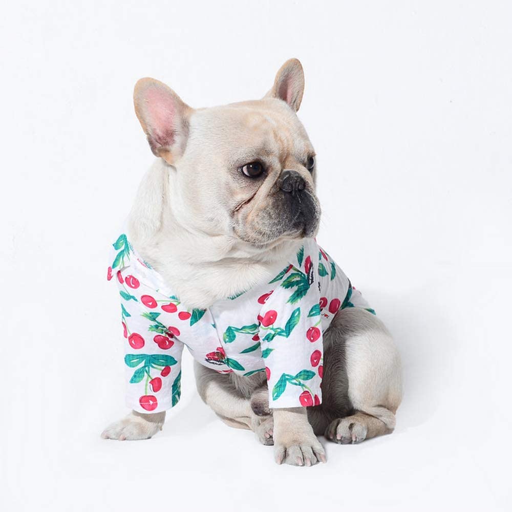  STKJ Camisa para Mascotas Ropa para Perros Hawaianos Camisa De Flores, Primavera Y Verano para Mascotas Camisa Transpirable para Perros Nuevos Abrigo Pug Bulldog Francés,M 