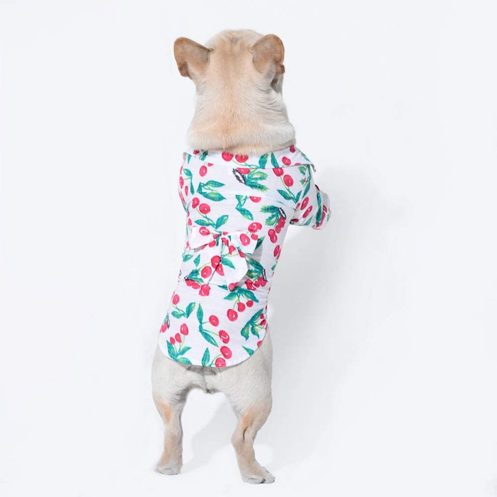 STKJ Camisa para Mascotas Ropa para Perros Hawaianos Camisa De Flores, Primavera Y Verano para Mascotas Camisa Transpirable para Perros Nuevos Abrigo Pug Bulldog Francés,M 