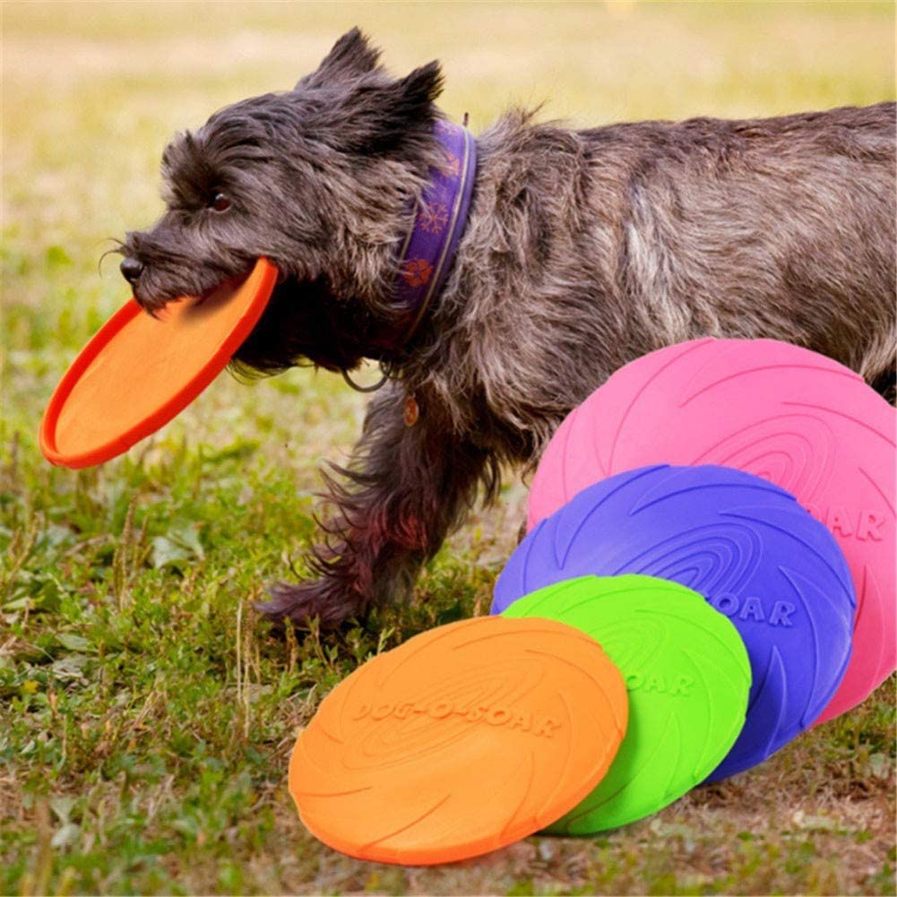  T0.0 3pc Frisbees De Perro, Juguetes para Perros - Colores Vibrantes - Diseño Aerodinámico para lanzamientos sin Esfuerzo - Durable Adiestramiento de Perros 