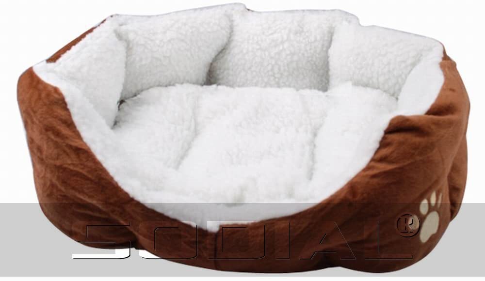 TOOGOO (R) Cama + Sofa Cojin Caliente Comodo para Perro Gato - Color Marron 