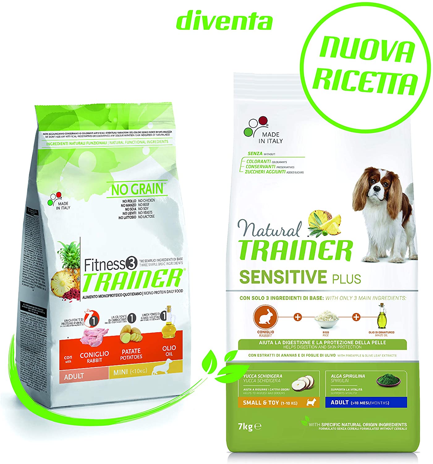  Trainer Sensitive No Grain SmallToy Adult con Conejo, piseles, Aceite, 7000 g 