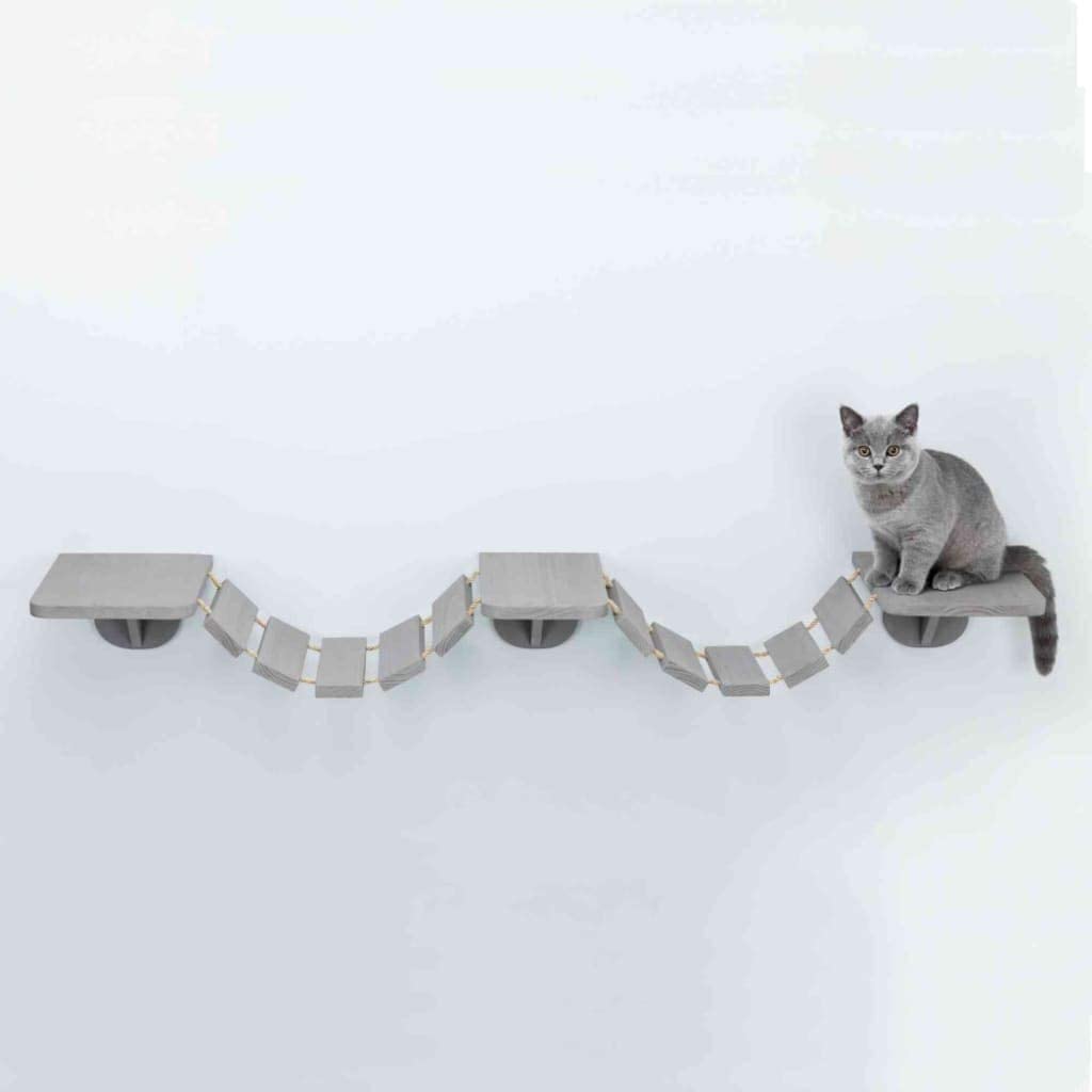  Trixie 49930 escalón y rampa para Mascotas - Escalones y rampas para Mascotas (Interior, Gato, Madera, Gris, Monótono, 300 mm) 