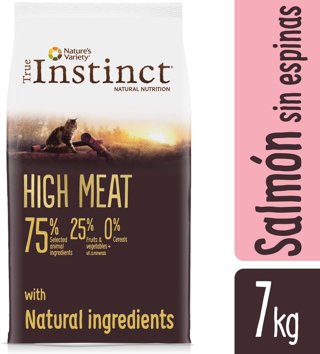  True Instinct High Meat - Pienso para Gatos Adultos con Salmón sin espinas y atún - 7 kg 