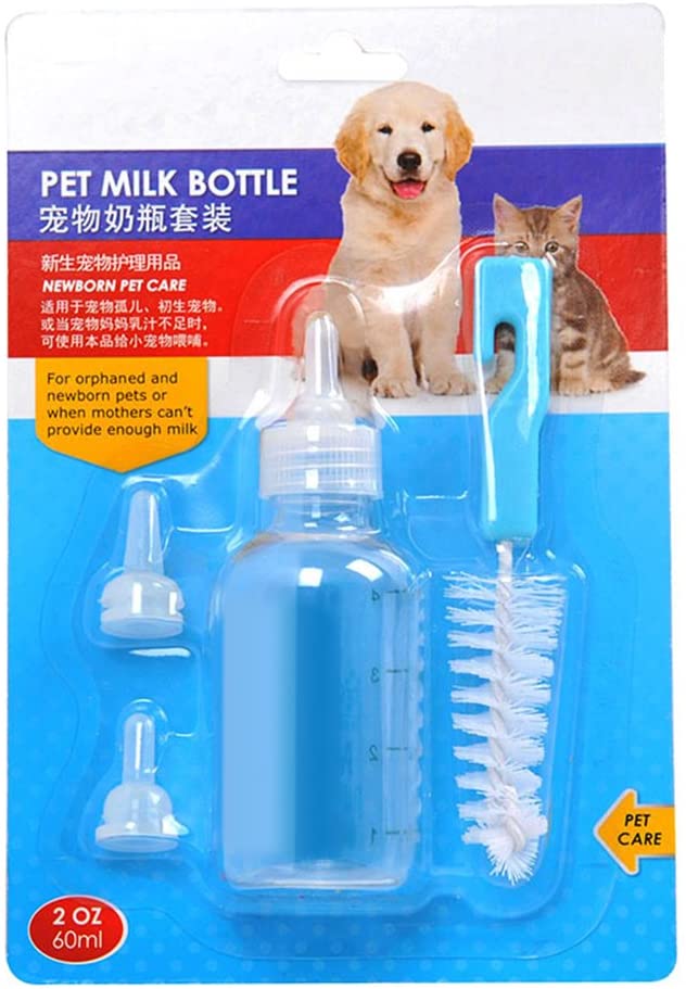  UEETEK 60ML Pet Nursery Bottle Kit perro gato de enfermería alimentación botella Set para gatitos cachorros pequeños animales 