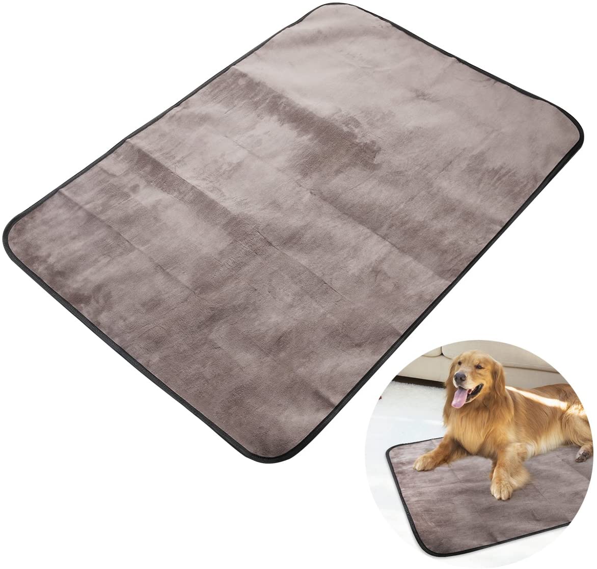  UEETEK Manta para mascotas, impermeable y de felpa manta para perros con bolsa de transporte portátil para perros Perrito Gato aplicaciones para exteriores,100 * 70CM (L * W) 