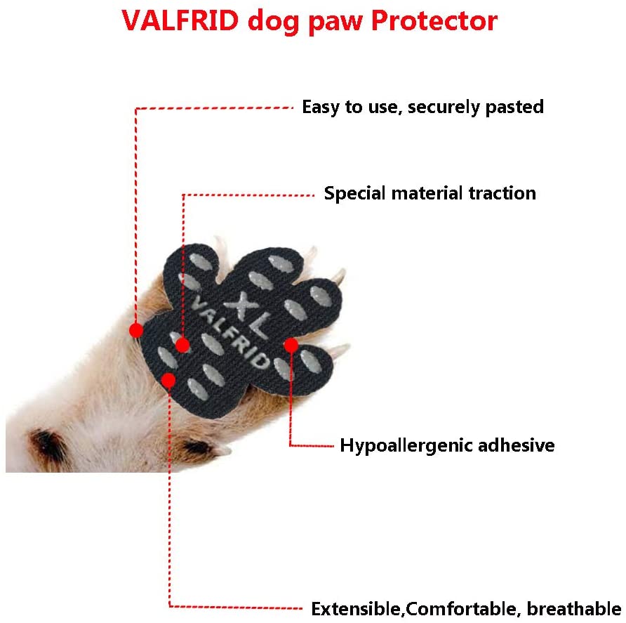  VALFRID - Protectores de Patas para Perro, Antideslizantes, Desechables, autoadhesivos, Resistentes, para Zapatos de Perro, Calcetines de Repuesto 