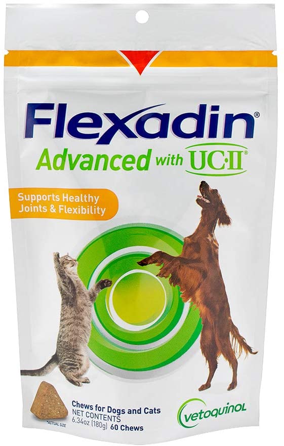  Vetoquinol Flexadin Avanzada con CU-II para Perros y Gatos 60 masticables Todos los Perros 