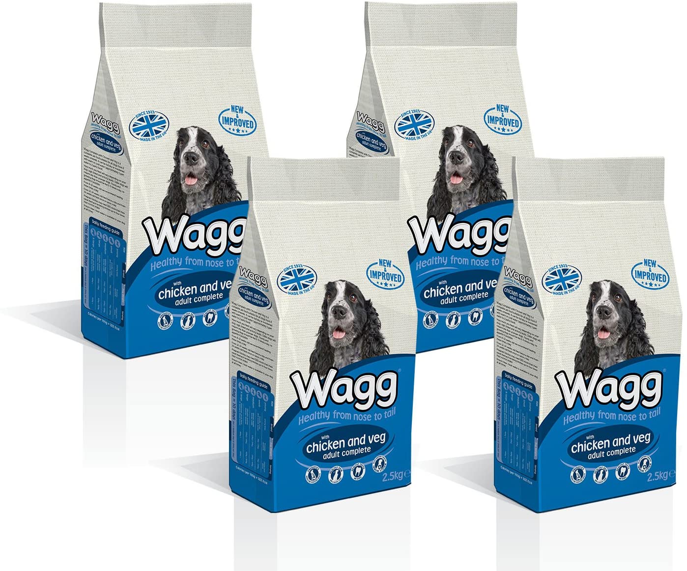  Wagg Adult Complete Chicken - Comida para perros con pollo, 4 packs de 2.5 Kg 