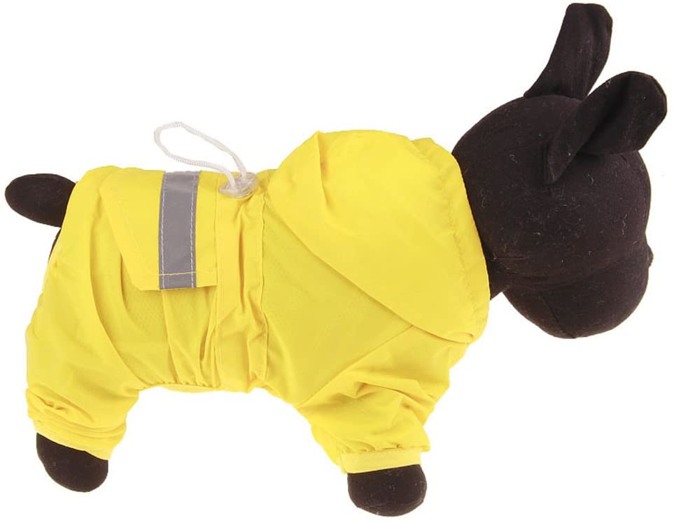  Xiaoyu chaqueta impermeable para perro de mascota con chubasquero impermeable y tiras reflectantes de seguridad ajustables para perro, rojo, L 