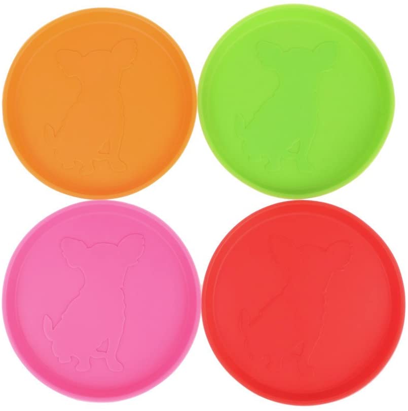  Xuniu Dog Frisbee, Outdoor Training Rubber Flying Discs Perro Interactivo Toy Tooth Resistant 10cm 
