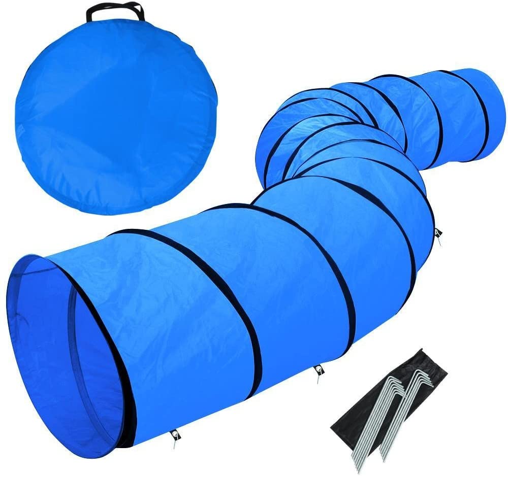  Yaheetech Túnel de Agilidad Ejecicio para Mascotas Perros 546 cm Plegable Diámetro 60 cm Azul 
