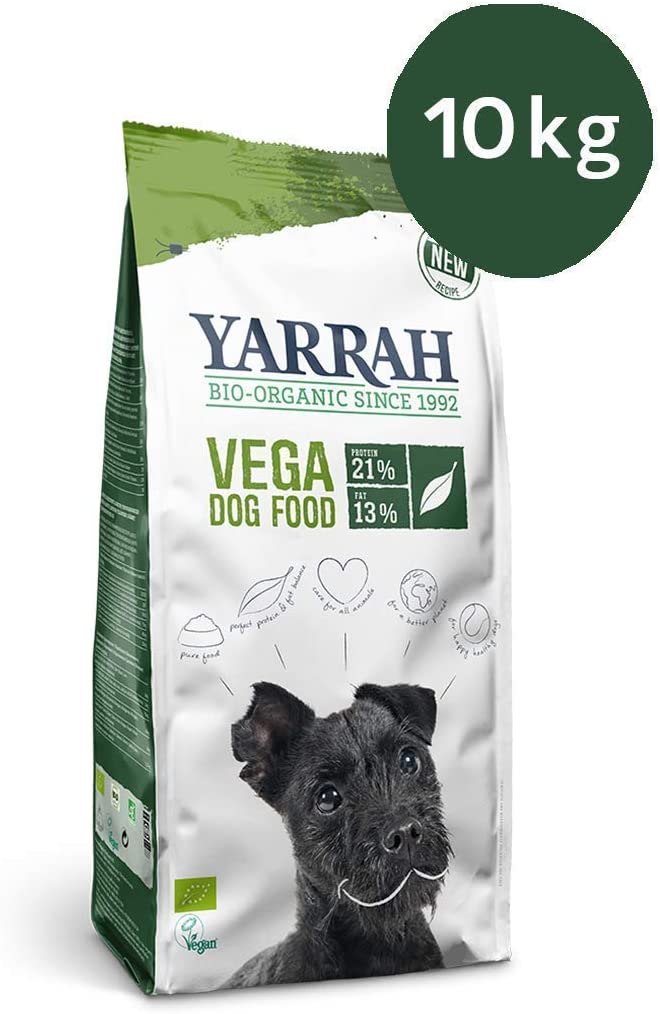  YARRAH - Comida Seca para Perro orgánica Vega – Sabrosa Vegetariana/Vegana con Soja orgánica, Aceite de Coco, Lupine Blanco y Baobab – Apto para Todo Tipo de Perros Adultos – 10 kg 