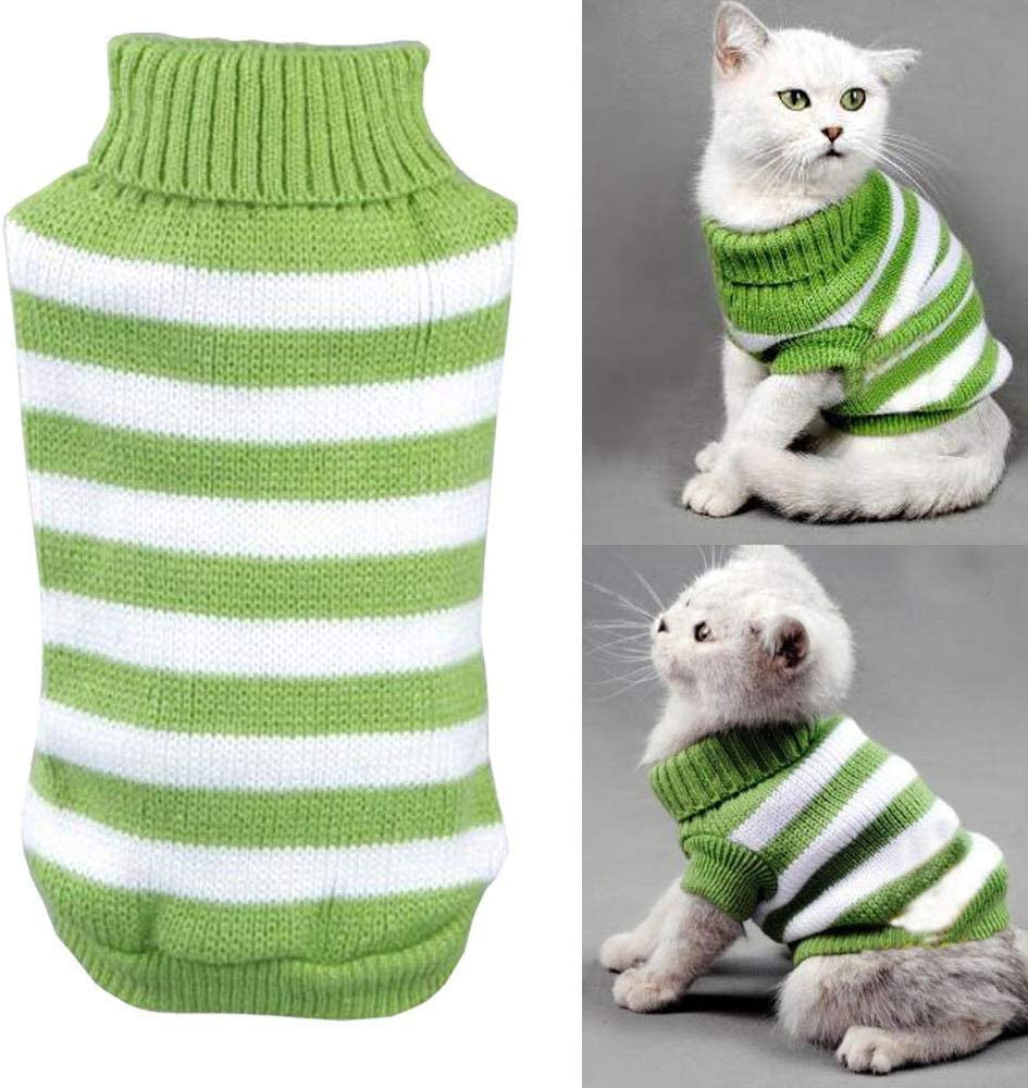  Yongqin - Suéter para Gato, Invierno para Mascota, Gato, Jersey elástico y cómodo para Gatos pequeños, Perros Chihuahua Pug 