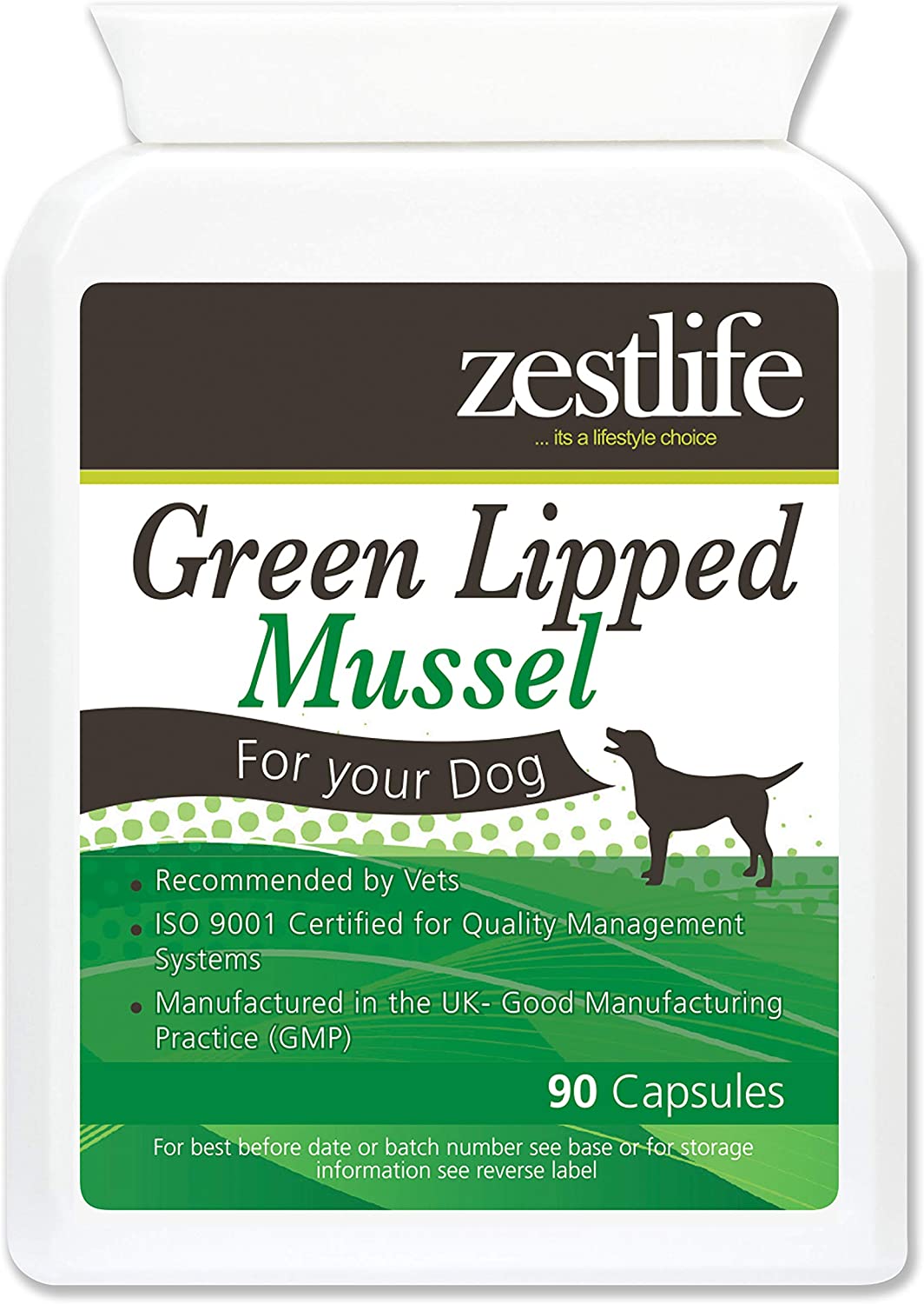  Zestlife el mejillón labiado verde para perros alta resistencia 90 cápsulas 