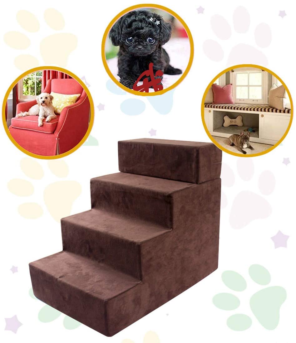  Zhyaj Rampa para Perros Escalera Perro Escaleras para Perros Cama Perro Grande Escaleras Escalada para Perros Gatos 3 se Pueden ensamblar en 4 Capas IR a la Escalera Cama Lana de algodón 