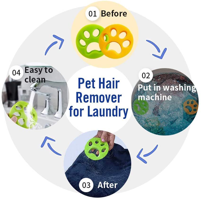  Zhybca - Eliminador de pelo de mascotas para lavandería, lavadora, recogedor de pelo de mascotas, removedor de pelo de mascotas para ropa/ropa de cama, bola de limpieza reutilizable 2020 Limpiador. 