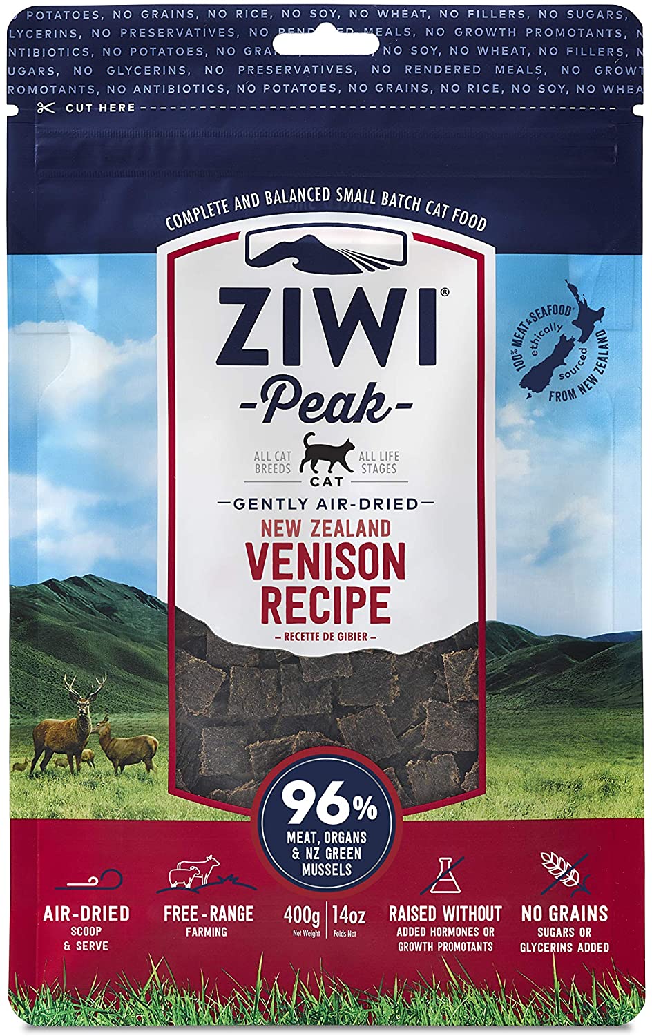  Ziwi Peak Alimento Deshidratado para Gato, Sabor Venado - 400 gr 