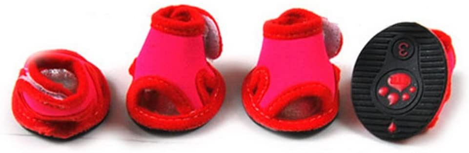 Zunea - Zapatillas antideslizantes transpirables de verano para perros pequeños, zapatos antideslizantes, ajustables, para mascotas, gatos, cachorros, cachorros 
