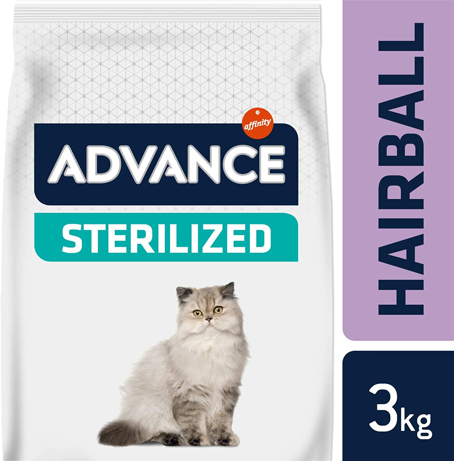  Advance Hairball Sterilized - Pienso para Gatos esterilizados con propesión a Formar Bolas de Pelo - 3 kg 