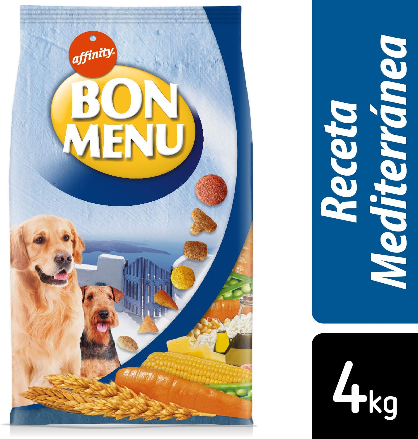  affinity Bon Menu - Receta Mediterránea - Alimento Completo para Perros Adultos - 4 Kg 