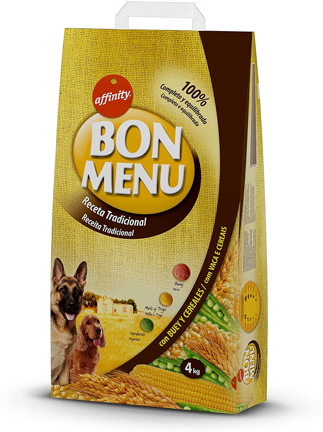  Affinity - Bon Menu - Receta Tradicional - Alimento Completo para Perros Adultos - 4 Kg 