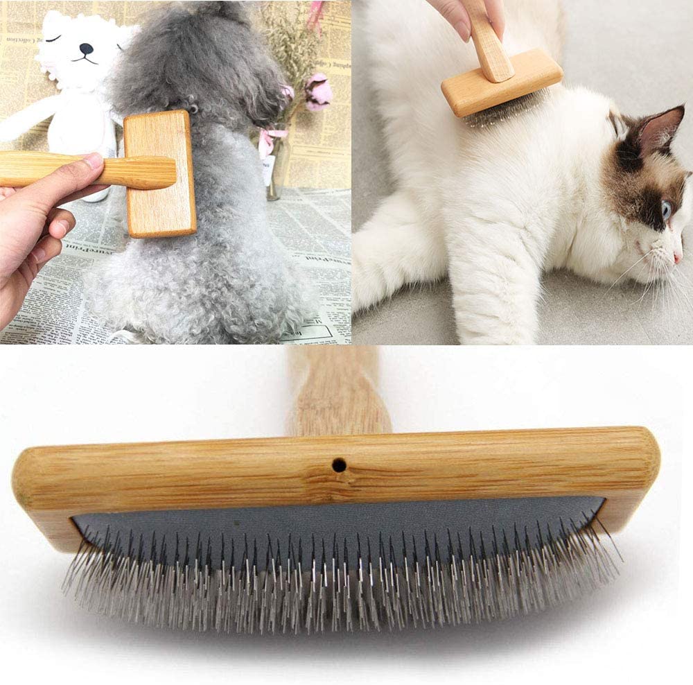  Aidiyapet Slicker cepillos para Perros, Herramientas Profesionales de peluquería para Gatos con Mango Antideslizante, Apto para Perros de Pelo Medio y Largo 